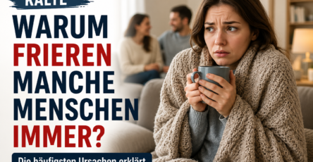 Frau friert trotz warmer Temperatur und trägt eine Decke