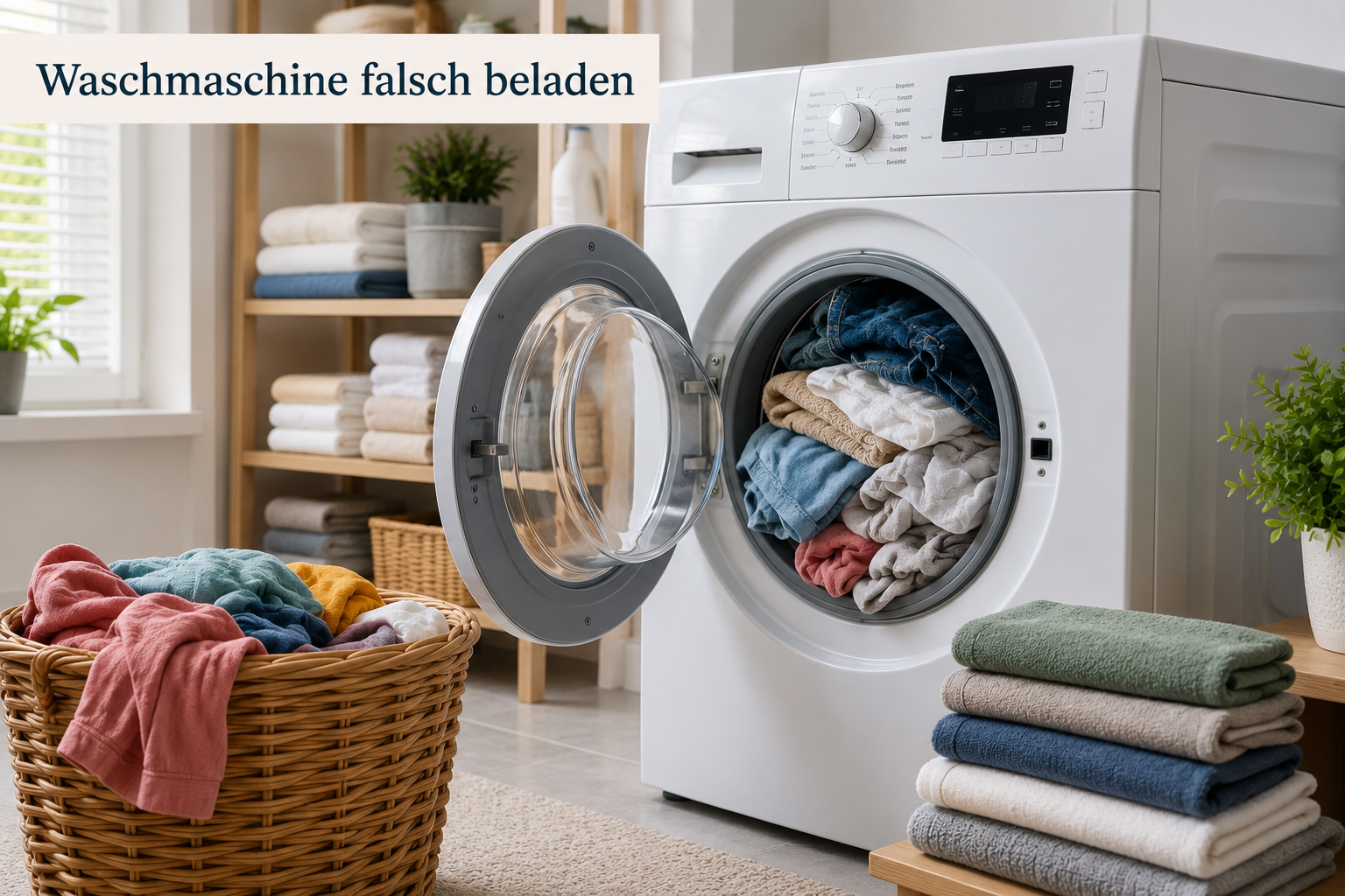 Waschmaschine falsch beladen im Haushalt vermeiden